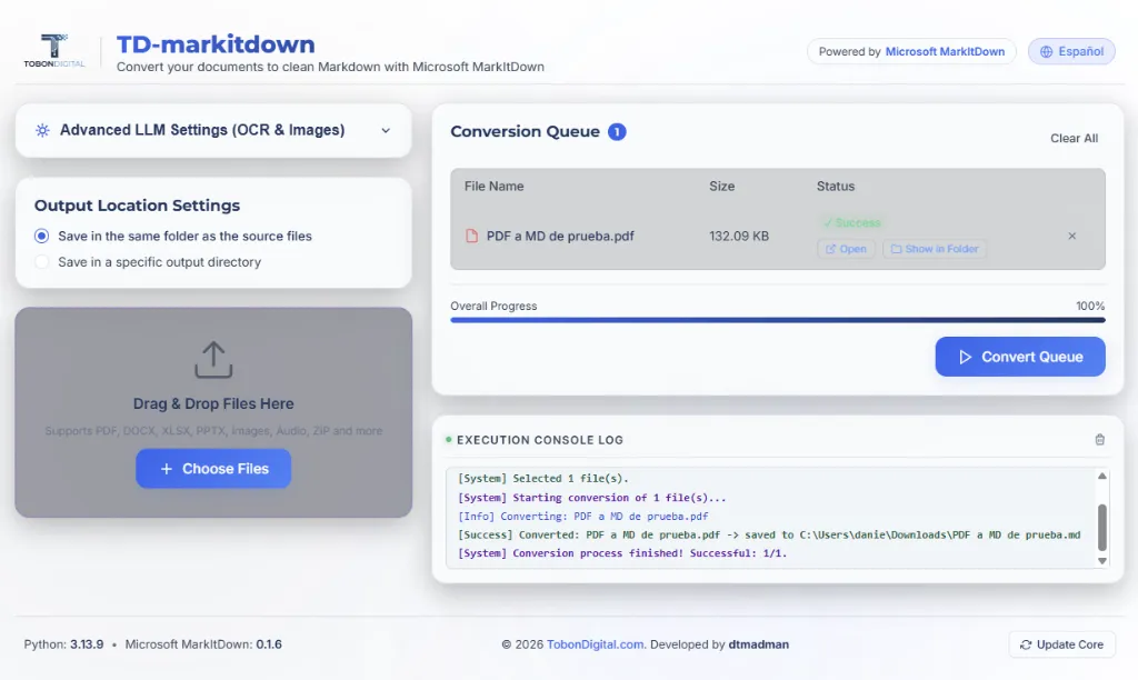 TD-markitdown Development: Automating Document to Markdown Conversion